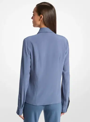 Michael Kors Collection Hansen Silk Crepe De Chine Shirt | Thumbnail 2