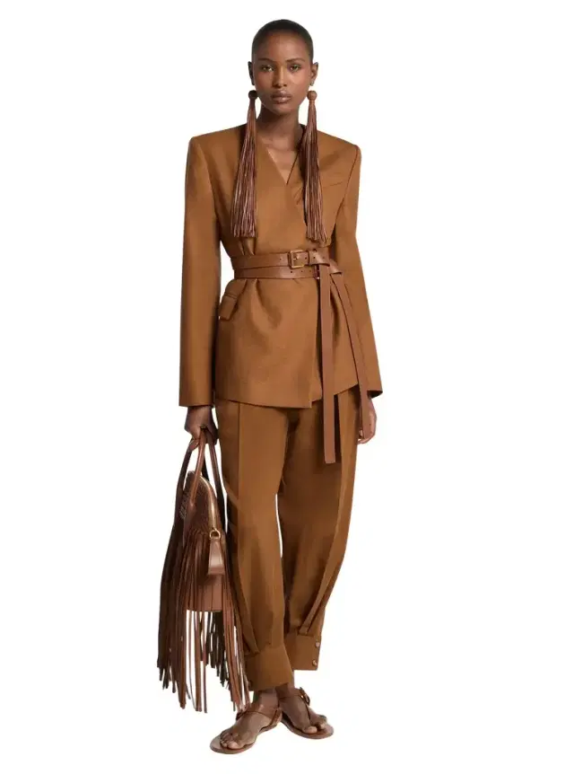 Michael Kors Collection Silk Canvas Belted Wrap Jacket