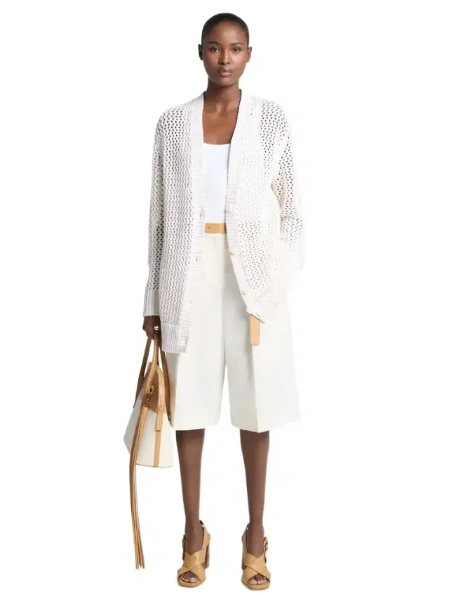 Michael Kors Collection Hand-Crocheted Cotton and Cashmere Cardigan