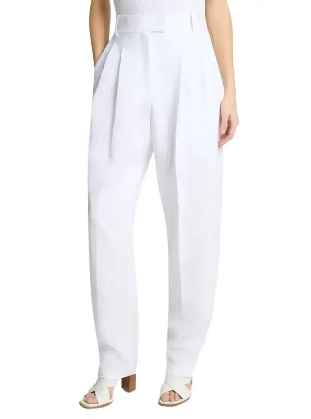 Pleated Washed Linen Trousers