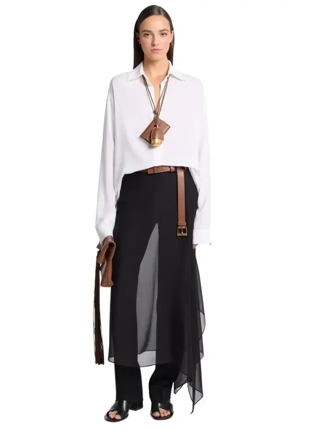 Michael Kors Collection Tissue Wool Crepe and Silk Voile Veiled Trousers