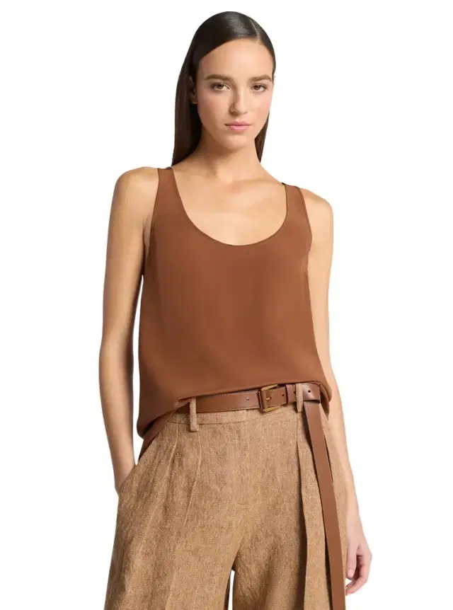 Michael Kors Collection Silk Crepe De Chine Tank Top