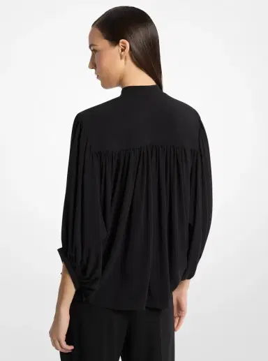 Michael Kors Collection Silk Georgette Poet Blouse | Thumbnail 2
