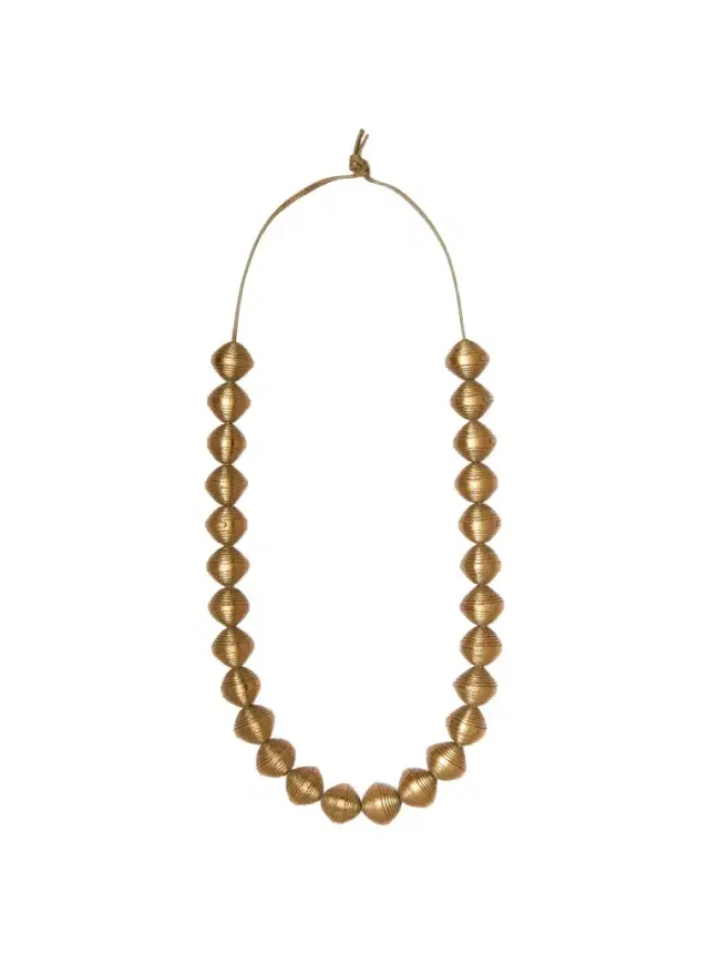 Metallic Leather Beads Necklace