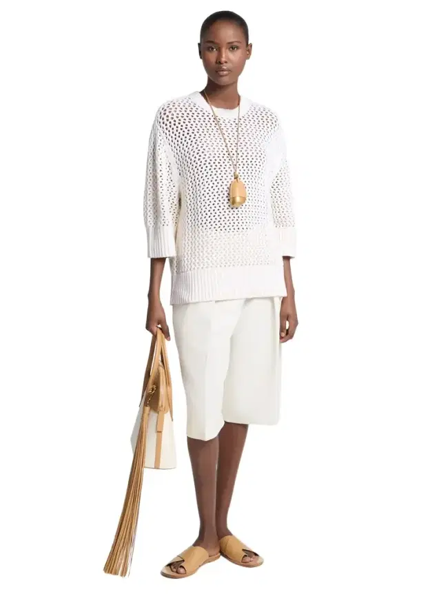 Michael Kors Collection Hand-Crocheted Cashmere and Cotton Sweater