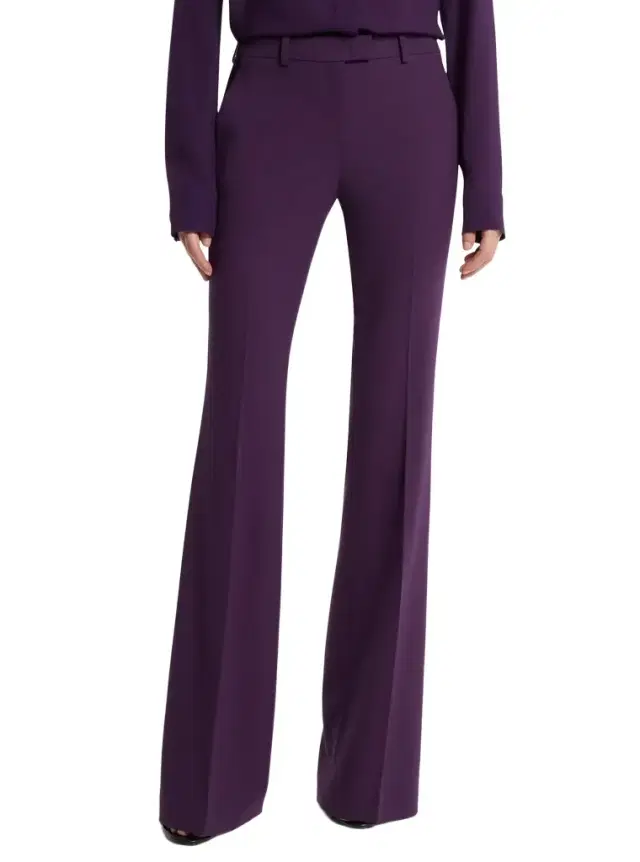 Haylee Stretch Wool Crepe Flared Trousers