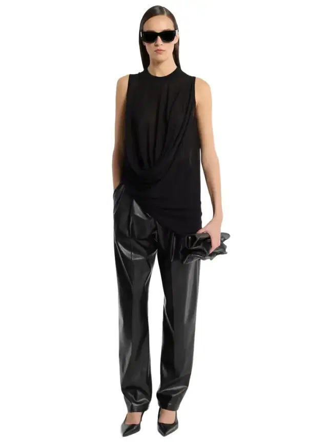 Michael Kors Collection Draped Rayon and Cashmere Top