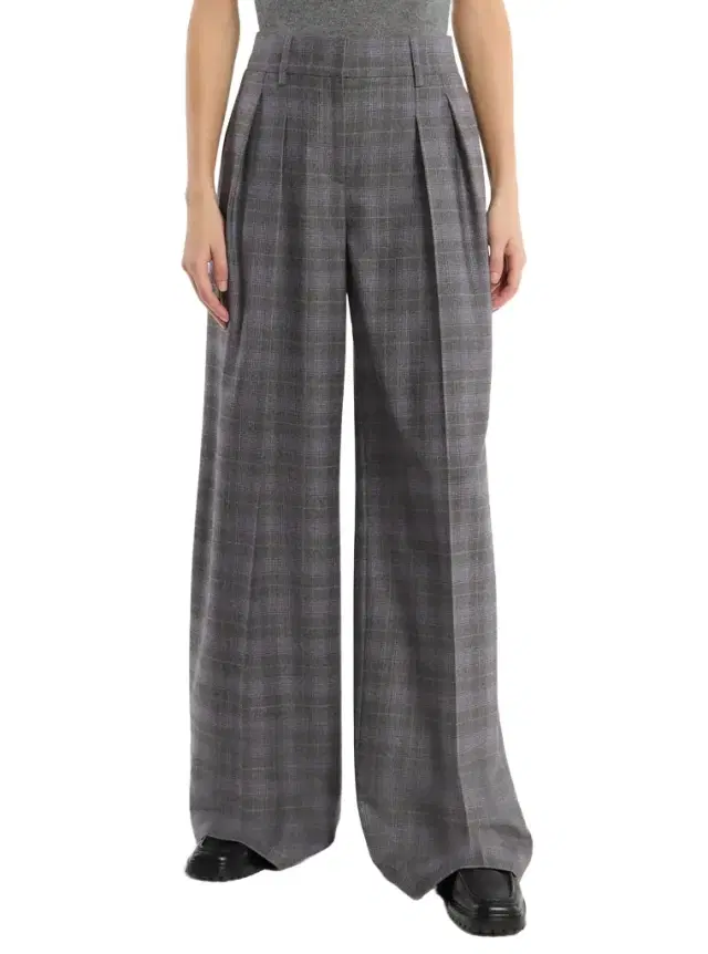 Michael Kors Collection Glen Plaid Wool Pleated Slouch Trousers