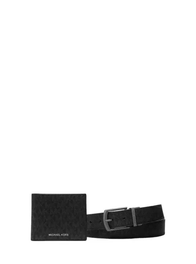 Michael Kors Collection Signature Logo Wallet and Belt Gift Set