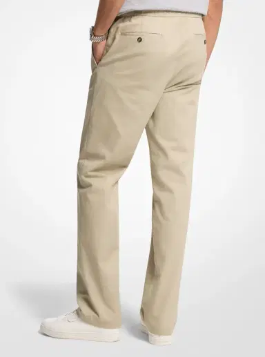 Michael Kors Collection Stretch Cotton Drawstring Trousers in | Thumbnail 2 Michael Kors Collection Stretch Cotton Drawstring Trousers in | Thumbnail 2
