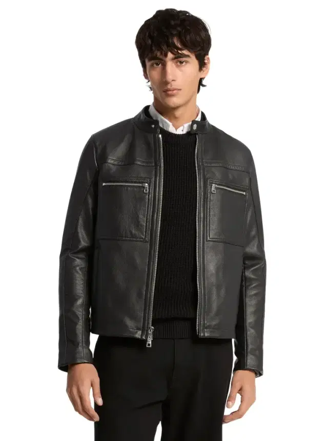 Leather Double-Zip Racer Jacket