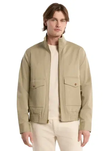 Michael Kors Collection Harrington Stretch Cotton Bomber Jacket | Thumbnail 1