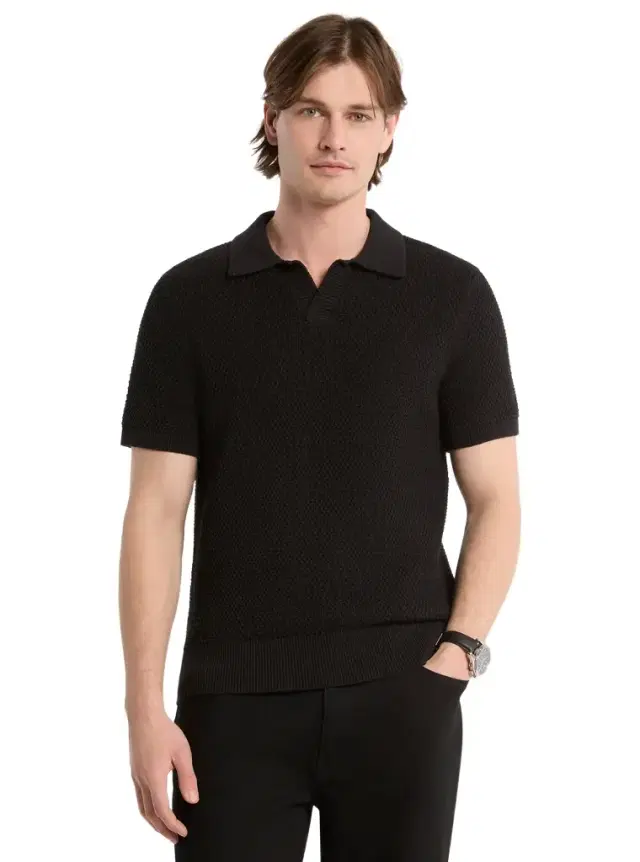 Johnny Textured Knit Cotton Polo Shirt