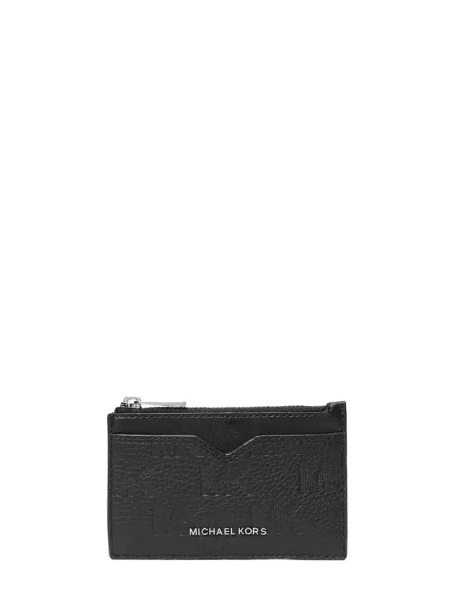 Michael Kors Collection Hudson Logo Embossed Leather Card Case