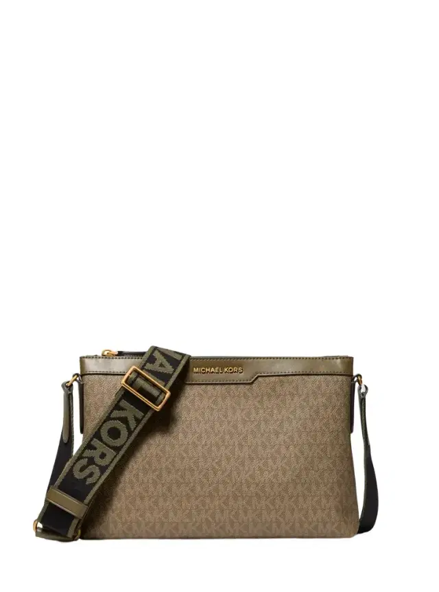 Michael Kors Collection Hudson Signature Logo Messenger Bag
