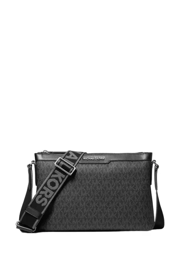 Michael Kors Collection Hudson Signature Logo Messenger Bag