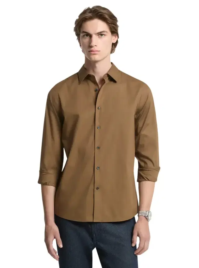 Classic-Fit Cotton Blend Dobby Shirt