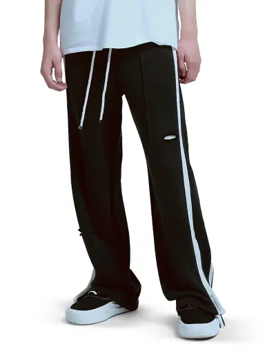 Nahmias Men's Repaired Cotton Wide-Leg Track Pants | Thumbnail 2 Nahmias Men's Repaired Cotton Wide-Leg Track Pants | Thumbnail 2