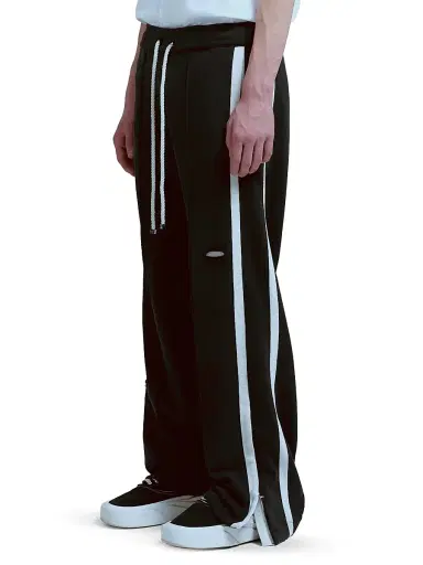 Nahmias Men's Repaired Cotton Wide-Leg Track Pants | Thumbnail 3 Nahmias Men's Repaired Cotton Wide-Leg Track Pants | Thumbnail 3