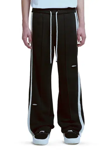 Nahmias Men's Repaired Cotton Wide-Leg Track Pants | Thumbnail 1 Nahmias Men's Repaired Cotton Wide-Leg Track Pants | Thumbnail 1