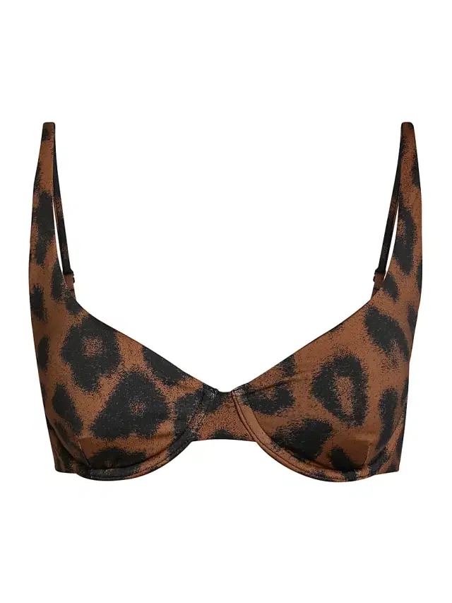 Beach Riot Women's Lulu Animal-Print Bikini Top - Caramel Leopard