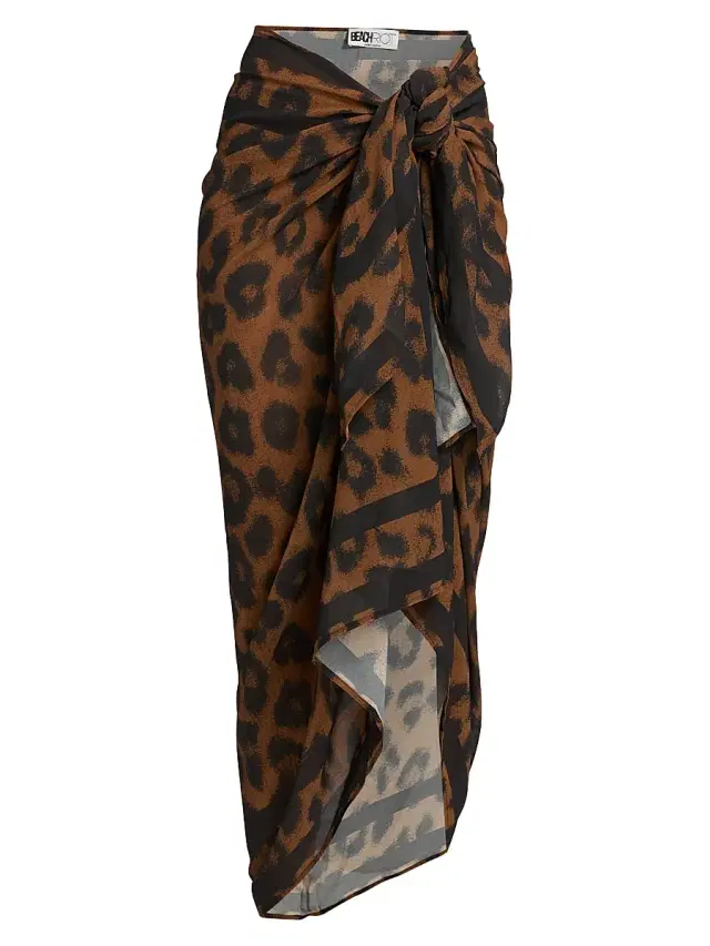 Beach Riot Women's Sunny Leopard-Print Sarong - Caramel Leopard