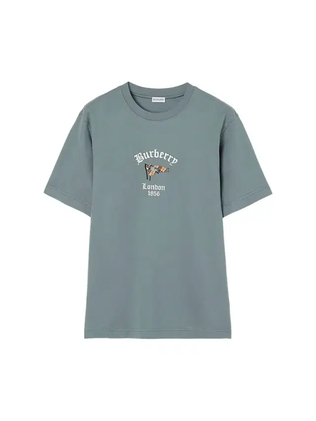 Burberry Men's Ryan Flag Logo Cotton Crewneck T-Shirt - Seafarer Blue