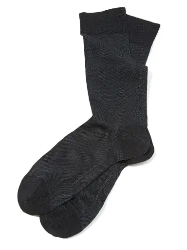 Marcoliani Cotton-Blend Dress Socks - Black Iris | Thumbnail 2