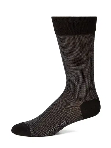 Marcoliani Cotton-Blend Dress Socks - Black Iris | Thumbnail 1
