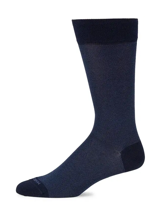 Cotton-Blend Dress Socks - Navy