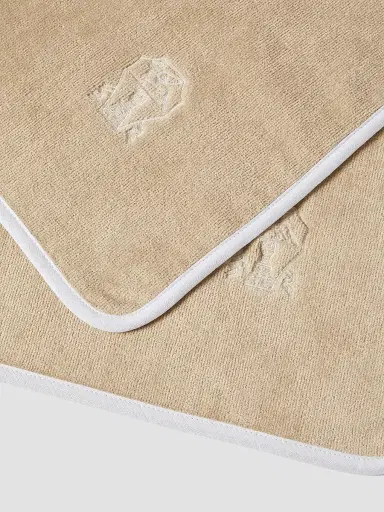 Brunello Cucinelli 2 Piece Cotton Terrycloth Bath Towel Set with Embroidery | Thumbnail 3 Brunello Cucinelli 2 Piece Cotton Terrycloth Bath Towel Set with Embroidery | Thumbnail 3