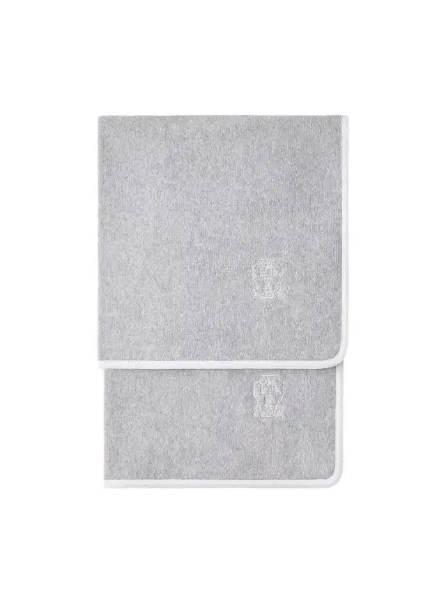 Brunello Cucinelli 2 Piece Cotton Terrycloth Bath Towel Set with Embroidery
