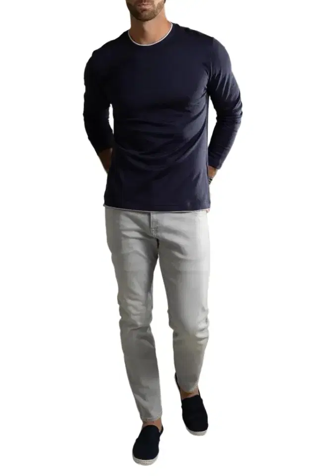 Crewneck Long Sleeve - Blue Light Gray