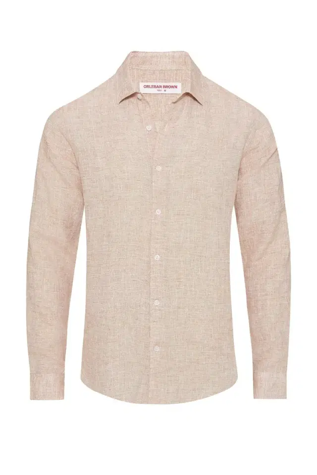 Orlebar Brown Giles Classic Collar Shirt - Pink Sand White