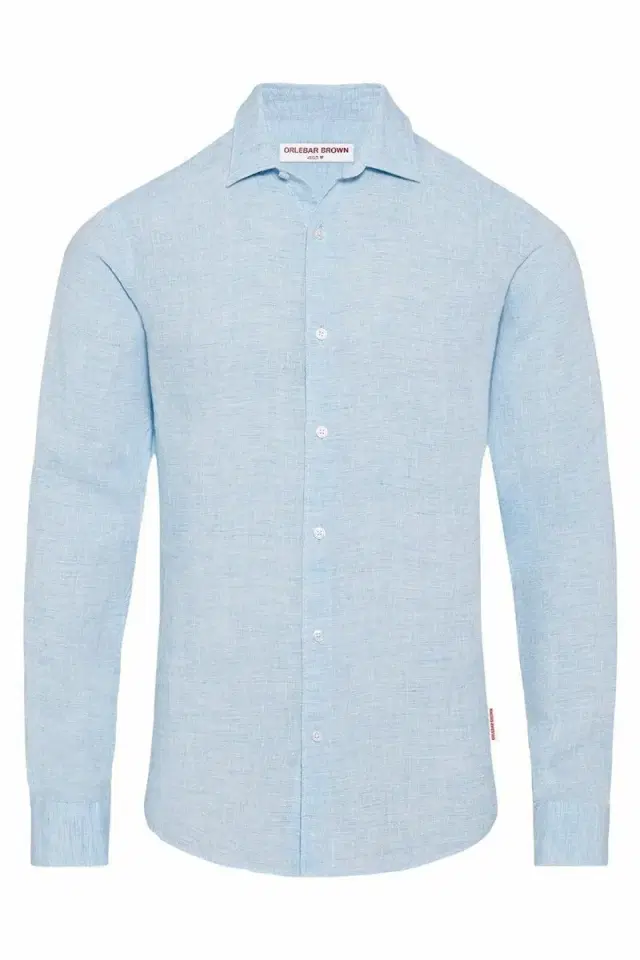 Orlebar Brown Giles Linen Shirt - Pale Blue