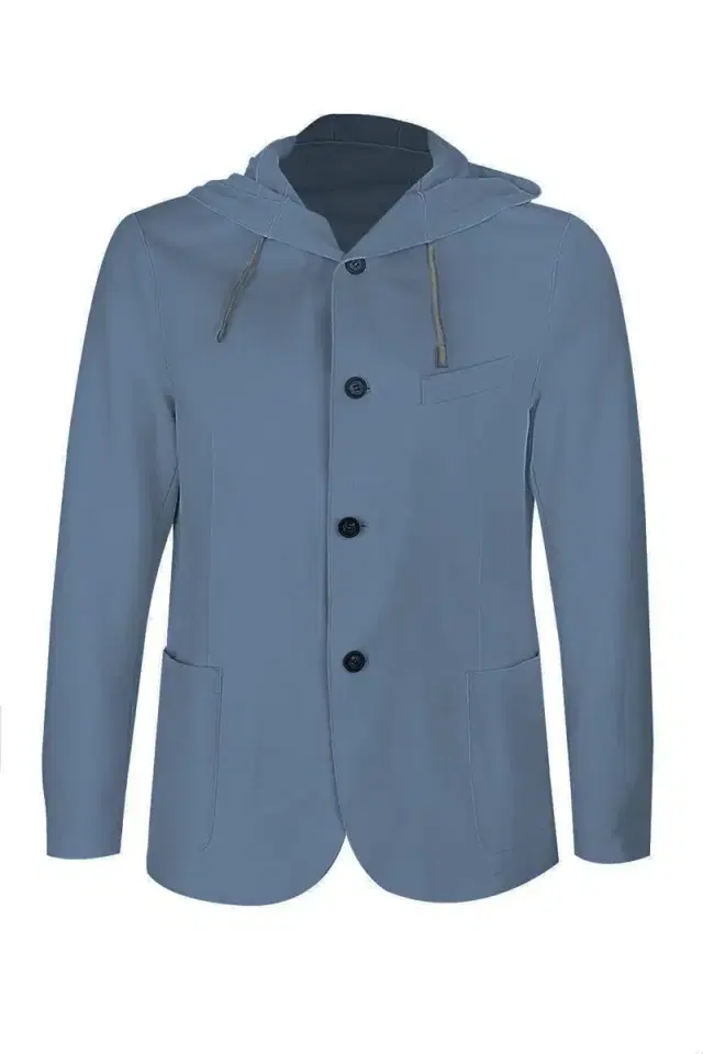 ELEVENTY Hooded Blazer - Denim