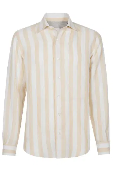 ELEVENTY Long Sleeve Linen Shirt - Coriander | Thumbnail 1