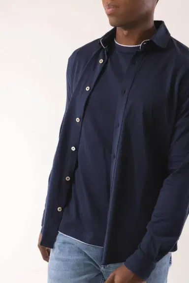 ELEVENTY Long Sleeve Shirt - Blue | Thumbnail 4