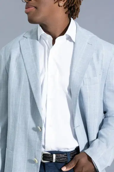 ELEVENTY Long Sleeve Stretch Shirt - White | Thumbnail 3