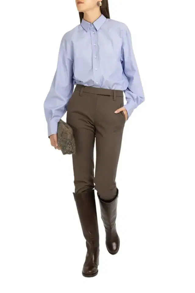 Shiny Collar End-On-End Shirt