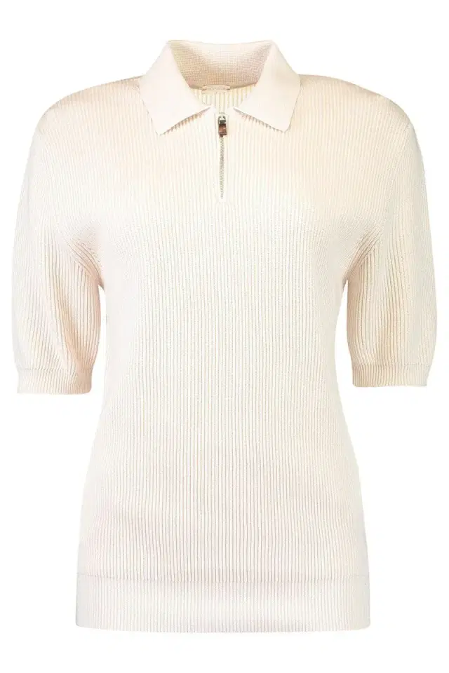 Short Sleeve Half Zip Pullover - Sand