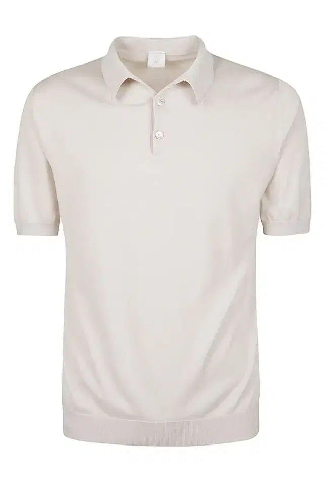 ELEVENTY Short Sleeve Polo - Sand Gray White