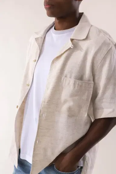ELEVENTY Short Sleeve Shirt - Sand | Thumbnail 3