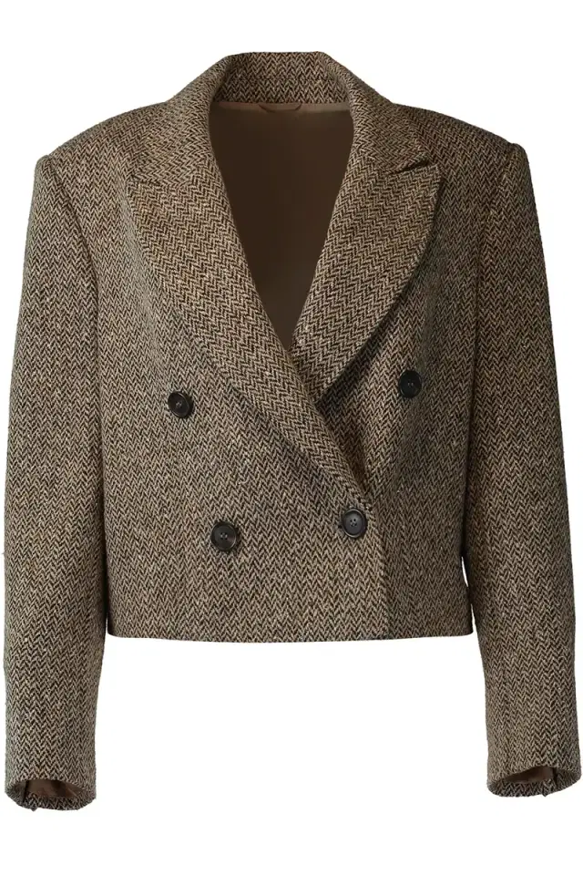 Sparkling Chevron Crop Blazer