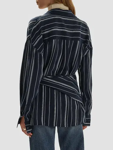 Favorite Daughter Women's The Positano Wrap Shirt - Midnight Grey - Size XS | Thumbnail 3 Favorite Daughter Women's The Positano Wrap Shirt - Midnight Grey - Size XS | Thumbnail 3