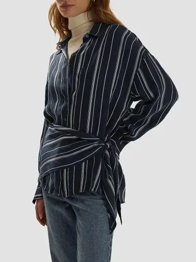 Favorite Daughter Women's The Positano Wrap Shirt - Midnight Grey - Size XS | Thumbnail 5 Favorite Daughter Women's The Positano Wrap Shirt - Midnight Grey - Size XS | Thumbnail 5
