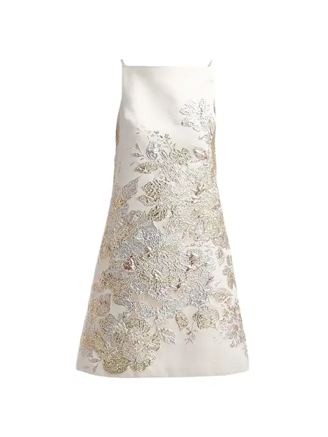 Teri Jon by Rickie Freeman Women's Metallic Jacquard Cocktail Dress - Beige Multi