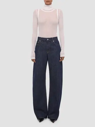 Helmut Lang Women's Saddle Cotton Barrel-Leg Jeans | Thumbnail 2 Helmut Lang Women's Saddle Cotton Barrel-Leg Jeans | Thumbnail 2