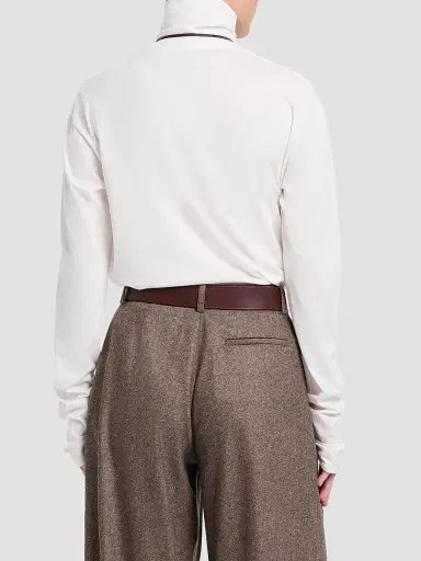 TWP Women's Abby Cotton Turtleneck Top - White - Size Small | Thumbnail 3