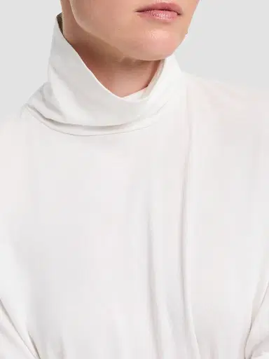 TWP Women's Abby Cotton Turtleneck Top - White - Size Small | Thumbnail 5